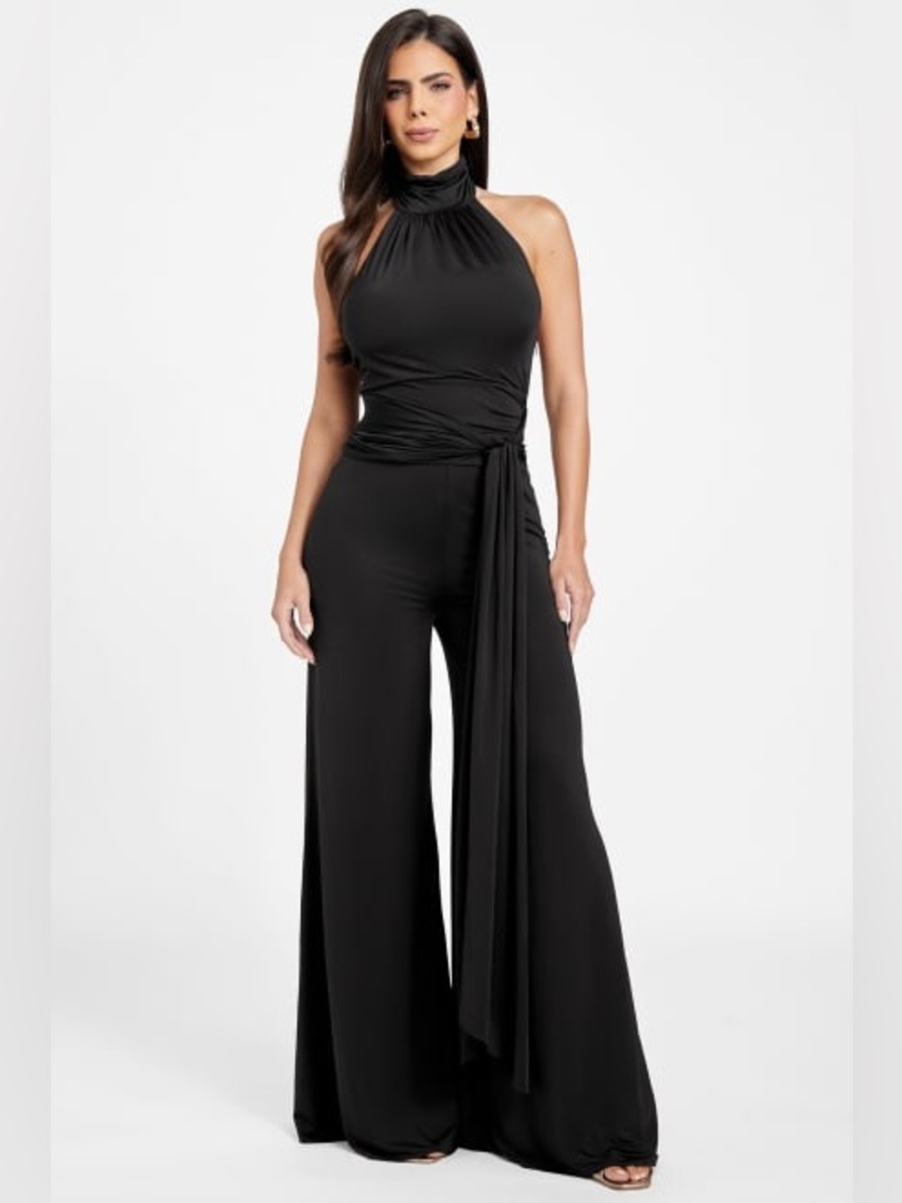 GUESS by MARCIANO  Jet Black Olivia Halter Jumpsuit IT 40 / Sz 4